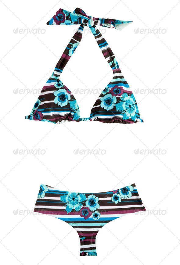 Halter stripes and flowers bikini Stock Photo by Lalouetto PhotoDune